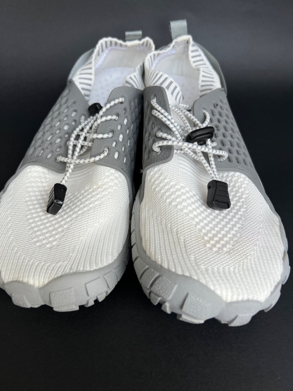 Nortiv 8 Barefoot Aqua Water Shoes Sneakers Quick Dry Grey White Lace Up Size 10
